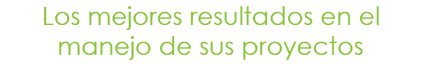 Los mejores resultados en el manejo de sus proyectos